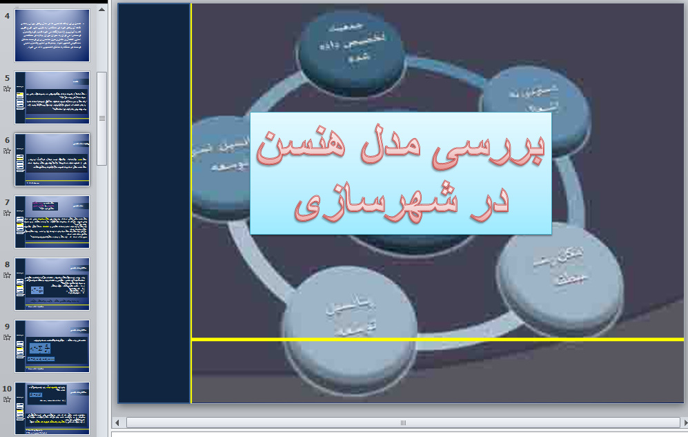 پاورپوینت مدل هنسن در شهرسازی